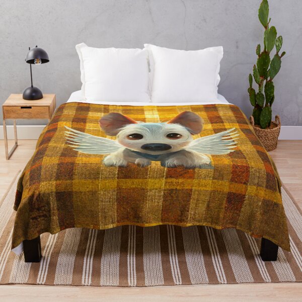 Item preview, Sweet dog gone to heaven too soon on plaid. designed and sold by liana campbell.