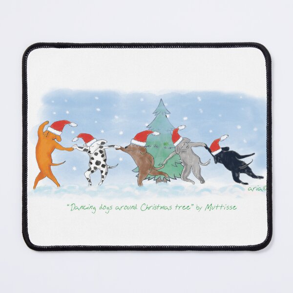 Item preview, Le Dansing Christmas Dogs All in a Row designed and sold by AriaPinkBubble.