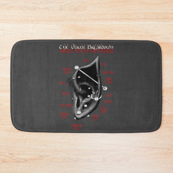 Item preview, Elf Ear Piercing Chart, Red, Black and Grey designed and sold by Jarrod Vandenberg.