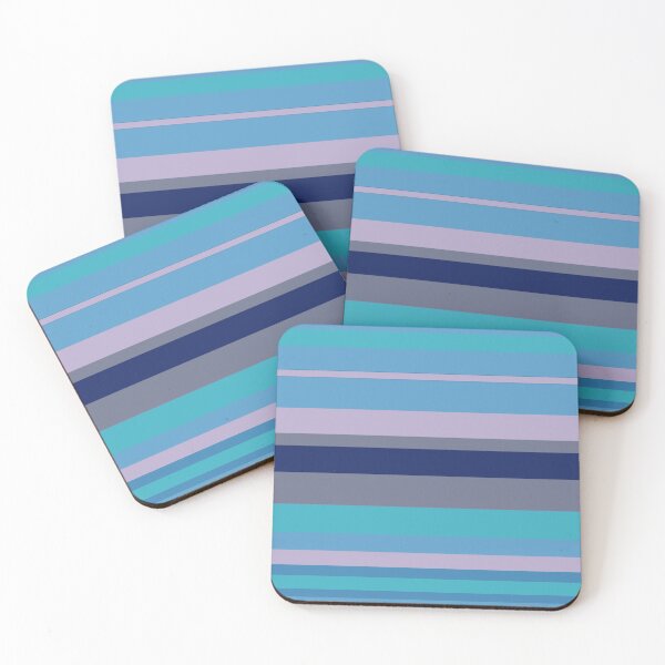 Item preview, Horizontal Stripes In Blue, Aqua And Dusky Pink designed and sold by taiche.