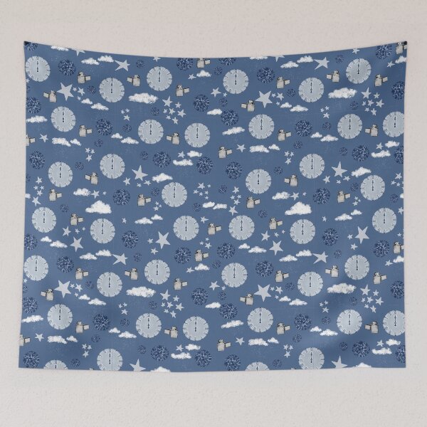 Item preview, Patrón de medianoche de la temporada de invierno (azul polvoriento) designed and sold by Winter-18.