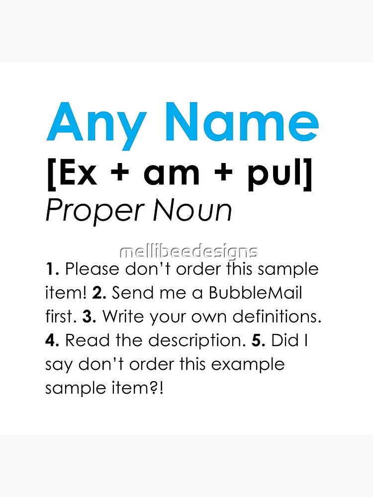 "Personalised Definition *please don't order this sample send a