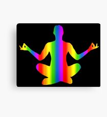 Colorful Yoga Rainbow Sticker Canvas Print