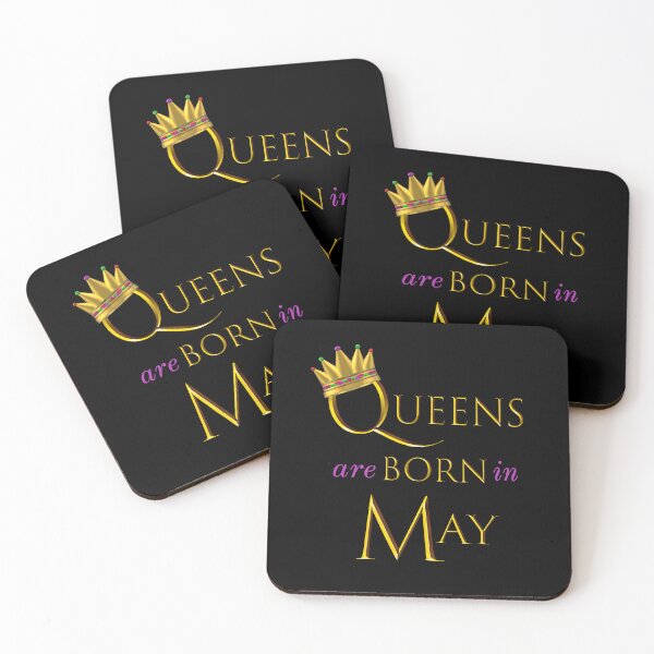 Item preview, Queens are Born in May Birthday Design. Gold Crown and Gold and Royal Purple Letters. designed and sold by ArtByLM.