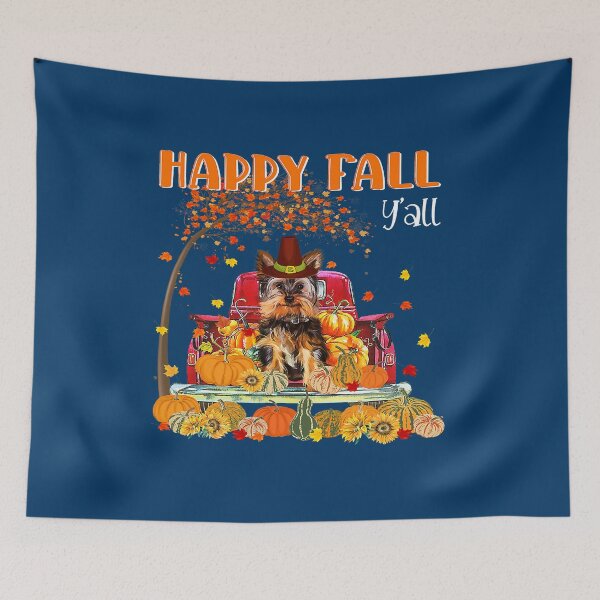 Item preview, Yorkie Dog Autumn Fall Pumpkin Truck Mappe Thanksgiving304 designed and sold by TVDOODLESs.