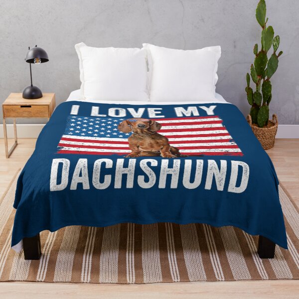 Item preview, Dachshund Dog I Love My Dachshund Dad Mom American Flag Weiner Dog Doxie 2 designed and sold by TVDOODLESs.
