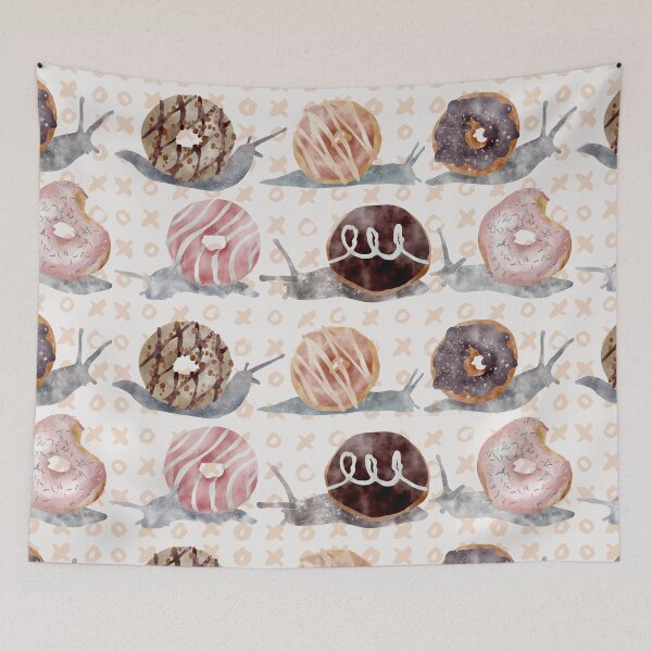 Item preview, Toasted Mauve Donut Snails Watercolor  designed and sold by Valerie Englehart.
