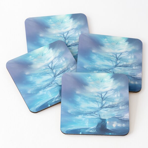 Item preview, Winter Blue Crystalized Ice Tree in a Mountain Valley designed and sold by deniselynnimage.