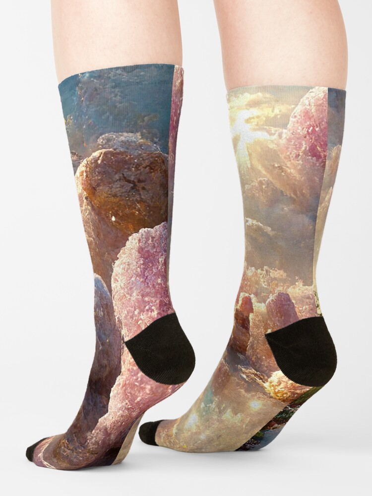 Alternate view of Rose Quartz Crystal Art Print Tapestry Phone Case Crystal Utopia Abstract Crystal Lover, Socks