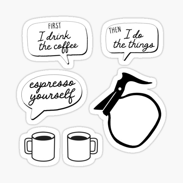 coffee talk text (sticker sheet) Sticker