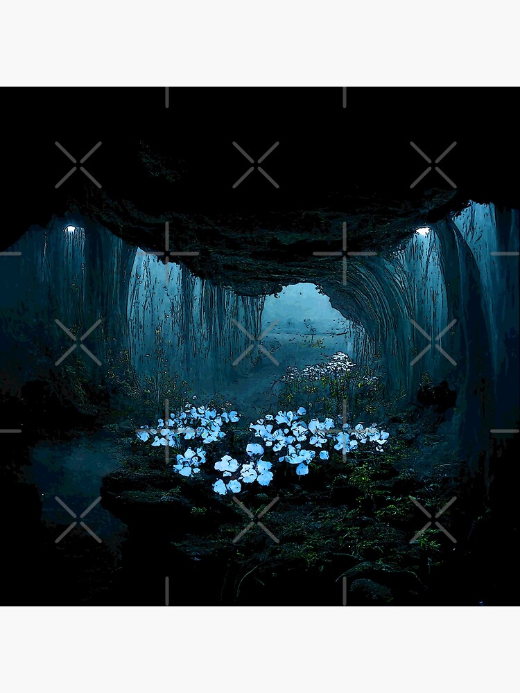 "glowing flowers in an underground path" Poster for Sale by skorbet