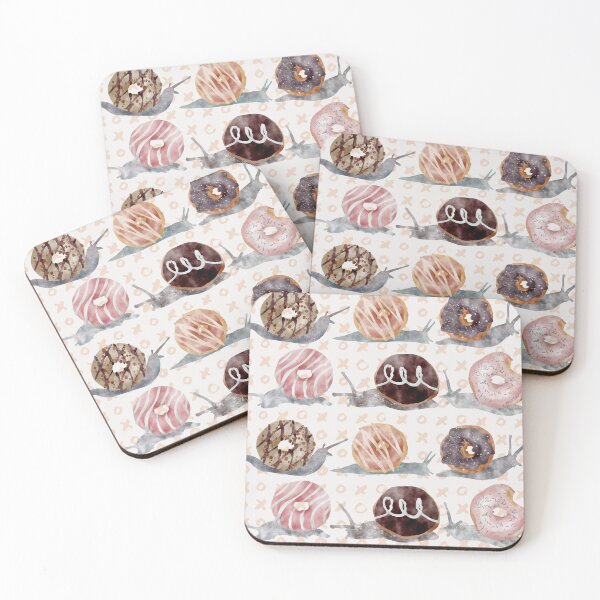 Item preview, Toasted Mauve Donut Snails Watercolor  designed and sold by Valerie Englehart.