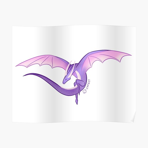 "Cancer Dragon Zodiac Dragons" Poster for Sale by artbyashley