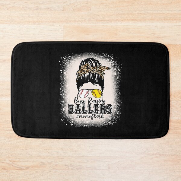 Item preview, Busy Raising Ballers Funny Messy Bun Mom Of Both Baseball Softball designed and sold by Helbon-art.