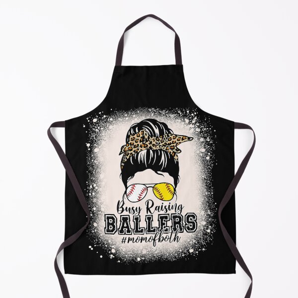 Item preview, Busy Raising Ballers Funny Messy Bun Mom Of Both Baseball Softball designed and sold by Helbon-art.