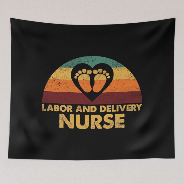 Item preview, Vintage Retro Labor and Delivery Nurse designed and sold by Whimsical  Thinker.