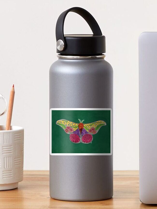 Thumbnail 1 of 3, Sticker, Australian Botanical Moth designed and sold by avibrantnest.