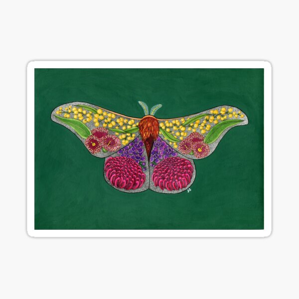 Australian Botanical Moth Sticker