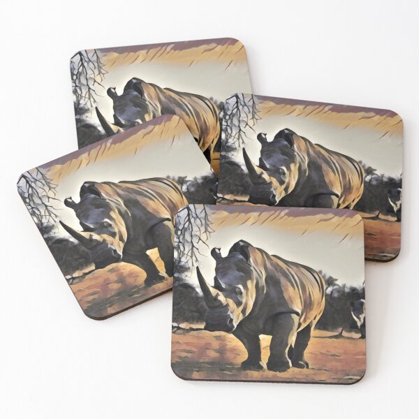 Item preview, Beautiful African Rhino Strolling in the Mara Art designed and sold by artsyhands254.