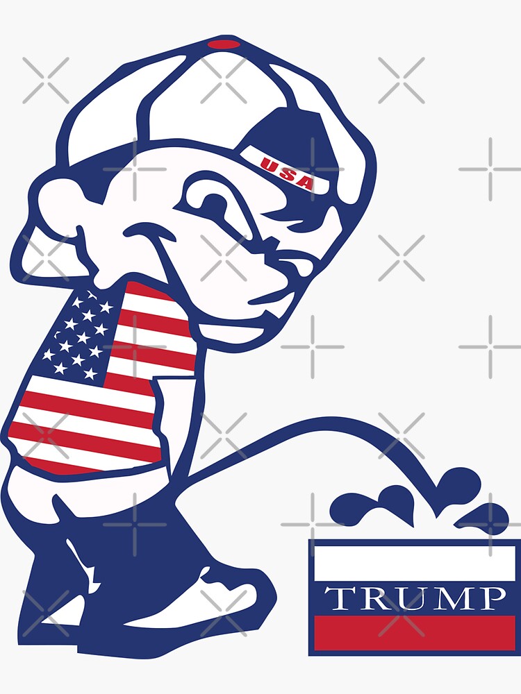 Thumbnail 3 of 3, Sticker, Pee on Russian Trump designed and sold by EthosWear.