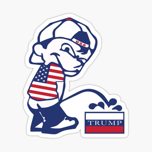 Pee on Russian Trump Sticker