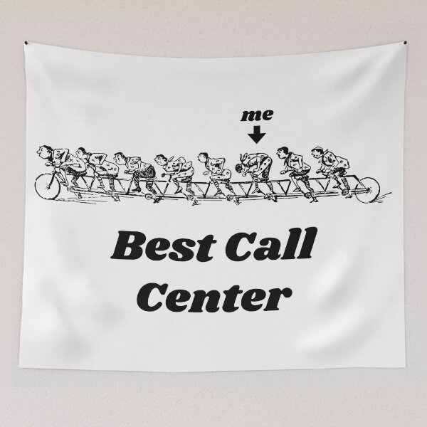 Item preview, 'Best Call Center' Tandem Bicycle Design - Retro Illustration Design for T-shirts, mugs, phone cases and other accessories designed and sold by Ridiculam Toga.