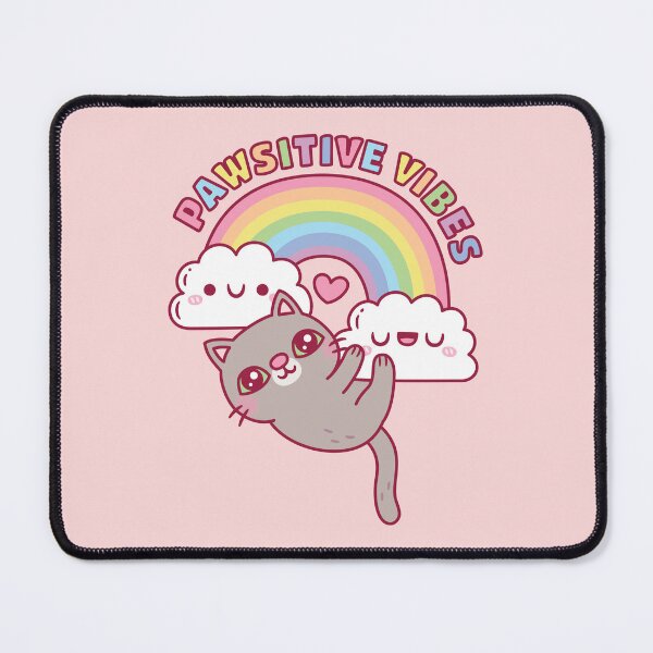 Item preview, Cute Cat, Rainbow And Clouds, Pawsitive Vibes designed and sold by rustydoodle.