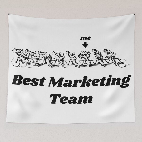 Item preview, 'Best Marketing Team' Tandem Bicycle Design - Retro Illustration Design for T-shirts, mugs, phone cases and other accessories designed and sold by Ridiculam Toga.