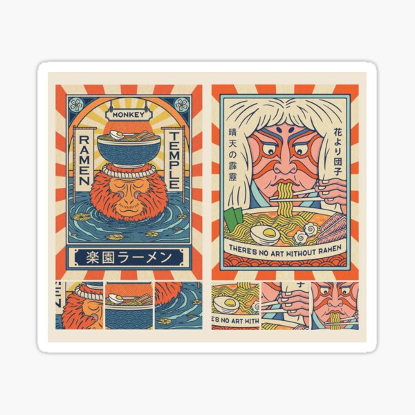 Vintage Ramen Temple Sticker