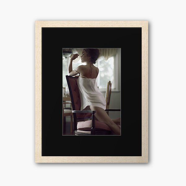 Sensual romantic portrait of sexy young woman in underwear leani Wood Print  by Awen Fine Art Prints - Fine Art America