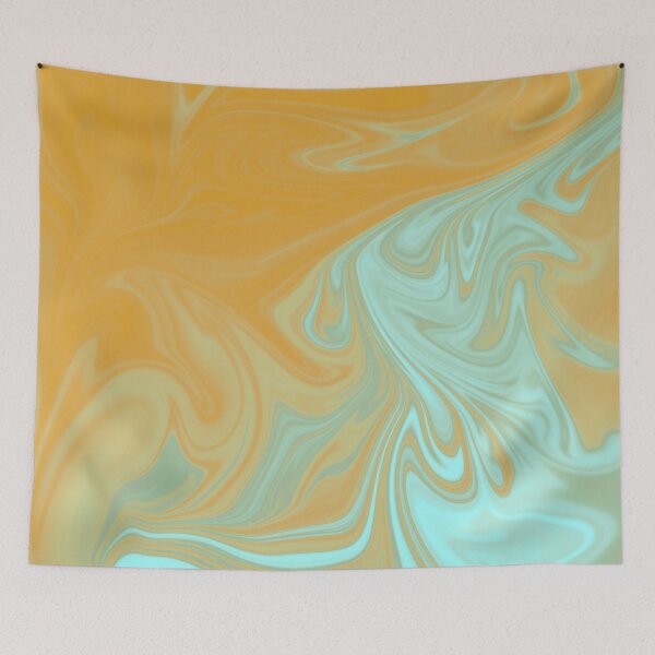 Item preview, Orange Turquoise Liquid Art. Liquid Marble. Abstract Design. designed and sold by Jason123za.