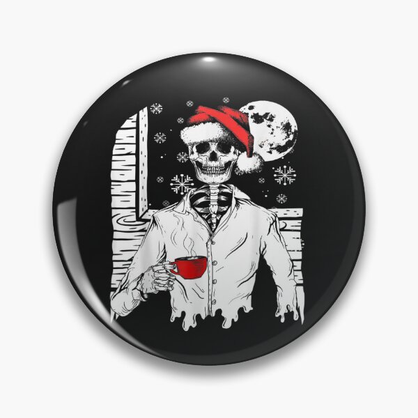 Artikelvorschau, Smiling Skull Drinking Coffee Santa Ugly Christmas Skeleton T-Shirt entworfen und verkauft von Klaus-Gilbert.