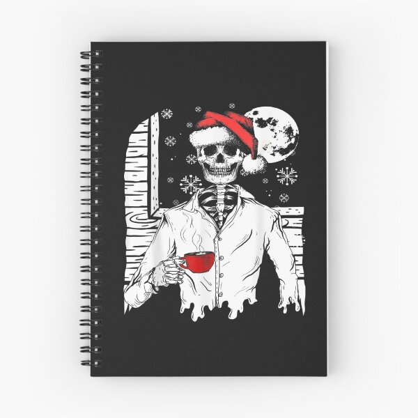 Item preview, Smiling Skull Drinking Coffee Santa Ugly Christmas Skeleton T-Shirt designed and sold by Klaus-Gilbert.