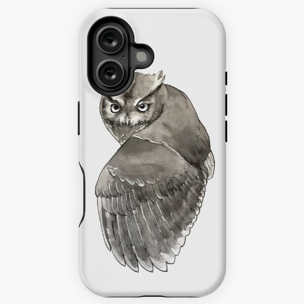Vista previa del artículo con la obra «Screech Owl Cute Realistic», diseñado y vendido por Ciara Barsotti.