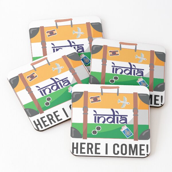 Item preview, India Here I Come. India Travel India Flag Suitcase Design designed and sold by alltheprints.