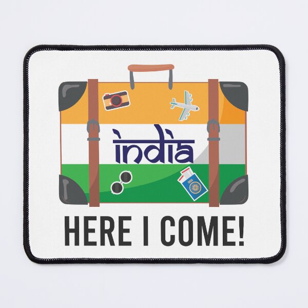 Item preview, India Here I Come. India Travel India Flag Suitcase Design designed and sold by alltheprints.
