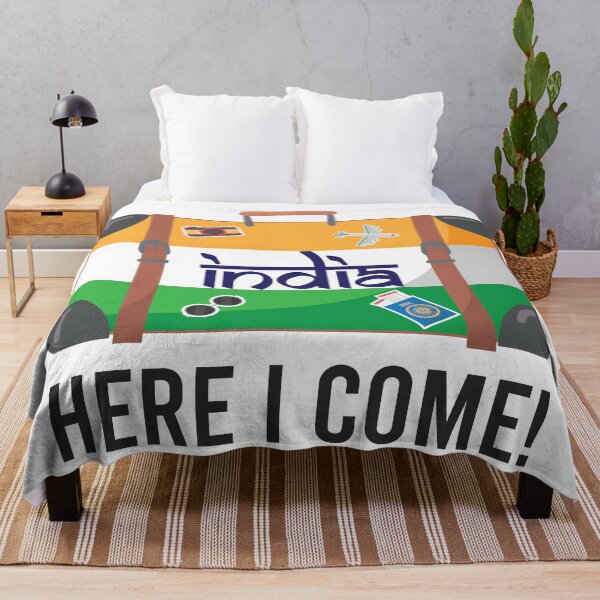 Item preview, India Here I Come. India Travel India Flag Suitcase Design designed and sold by alltheprints.