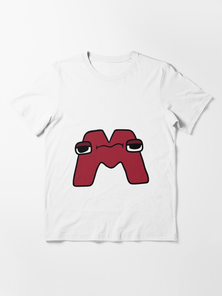 Wondering Letter M Alphabet Lore Mens Back Print T-shirt