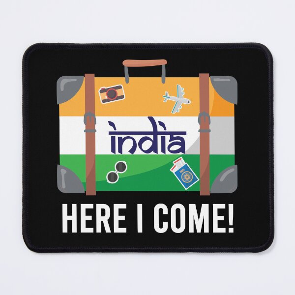 Item preview, India Here I Come. India Travel India Flag Suitcase Design designed and sold by alltheprints.