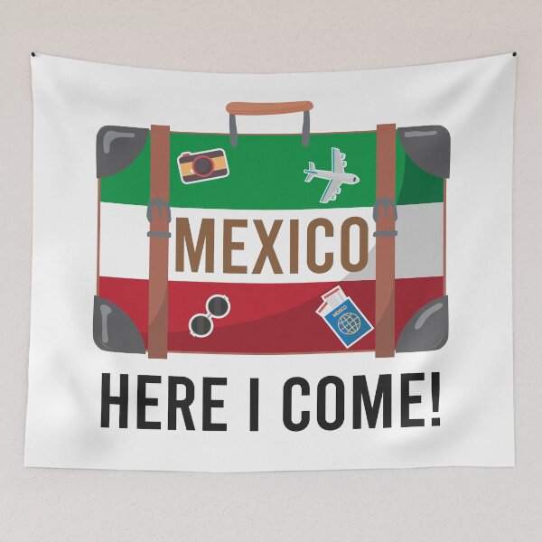 Item preview, I love Mexico. Mexico flag suitcase travel design designed and sold by alltheprints.