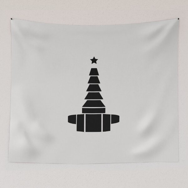 Item preview, Black Oxygen Christmas Tree with Tiny Black Star designed and sold by BearAndCat.