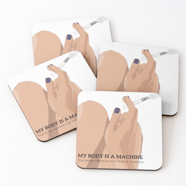 Item preview, My body is a machine that turnes cigarettes into smoked cigarettes - woman body smoking designed and sold by Diavers-store.
