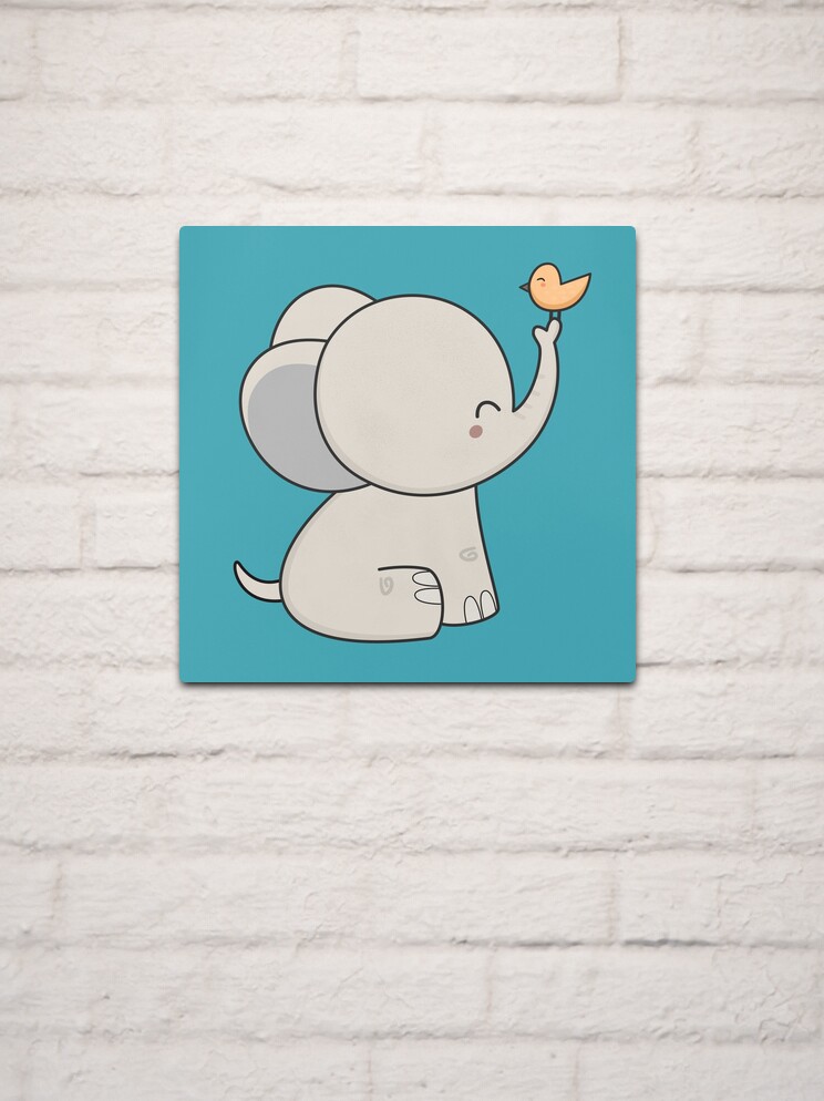 Kawaii Cute Panda and Elephant Art Print by Wordsberry