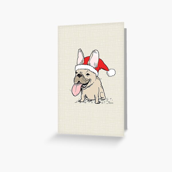 Frenchie Clause Funny French Bulldog Christmas Holiday Greeting Card