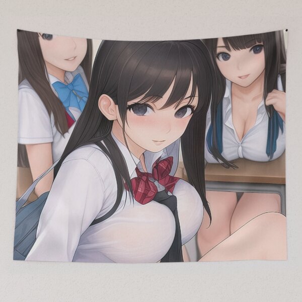 Item preview, Anime School girl sitting at her desk designed and sold by 100PercentOtaku.