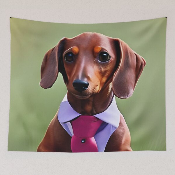 Item preview, Dachshund puppy with a tie designed and sold by The Love Quill.