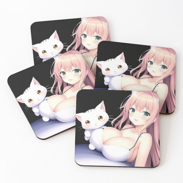 Item preview, Anime girl with her cat designed and sold by 100PercentOtaku.