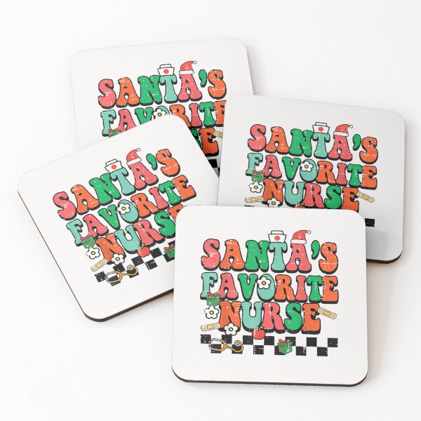 Item preview, Santa's Favorite Nurse Retro Xmas Christmas Scrub Top Women T-Shirt designed and sold by Klaus-Gilbert.