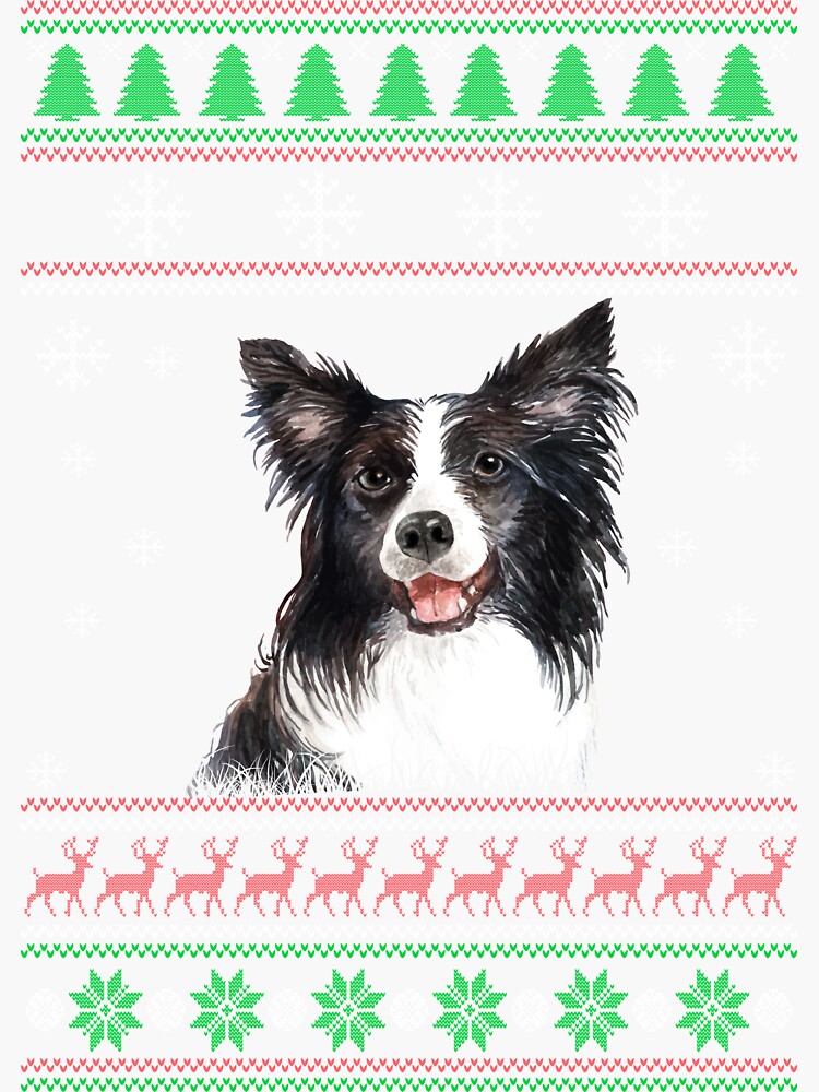 Border collie clearance ugly christmas sweater