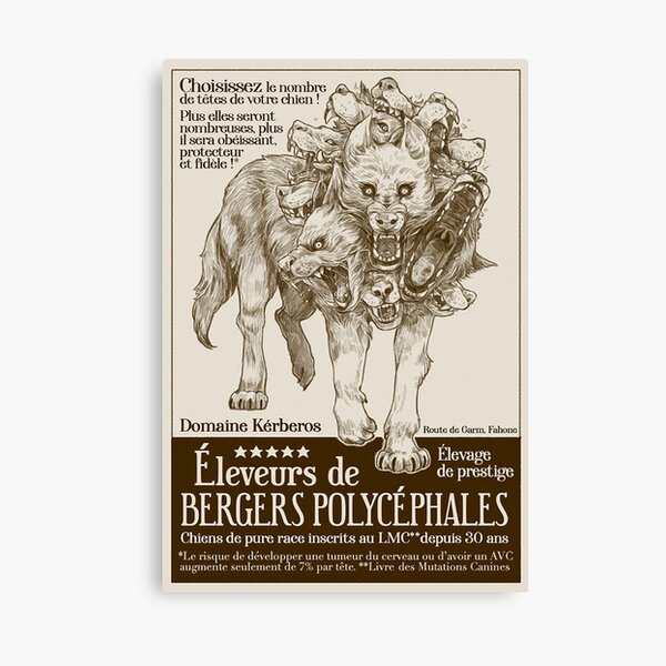 Kérberos (Bergers Polycéphales) Impression sur toile